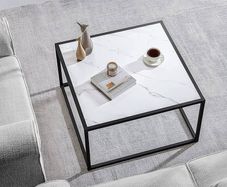 FREE EXPRESS SHIPPING Marble Coffee Table Small Square Coffee Tables Simple Modern Center Table for Living Room Home Office