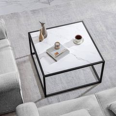 FREE EXPRESS SHIPPING Marble Coffee Table Small Square Coffee Tables Simple Modern Center Table for Living Room Home Office