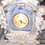 Porcelain Mantel Clock with Two Cherubs and Two Doves on top, and floral accents, Postage Available Image 4