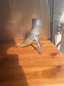 pewter horn goblet - haugrud norway