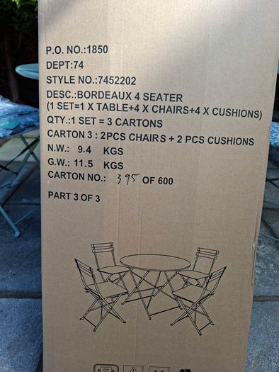Bordeaux 4 Seater Outdoor Dining Set