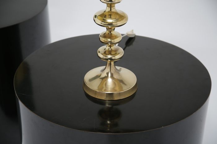 Vintage Pair of Swedish Brass Table Lamps, 1960s.