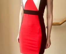 Quiz Colour Block Bodycon Dress - Size 10