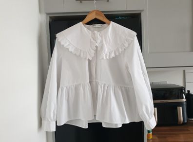 Zara Peter Pan Collar Blouse Size Medium