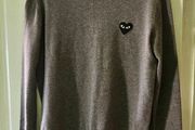 Play Commes Des Garcons Grey Heart Grey Jumper in XL