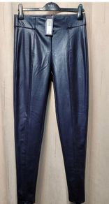 M&S Navy Leather Look Leggings