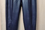 M&amp;S Navy Leather Look Leggings