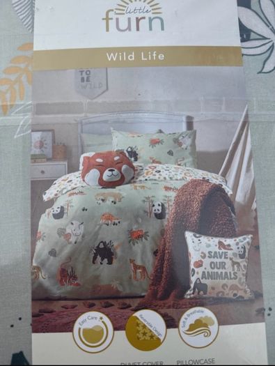 Little Furn Wild Life Kids Reversible Double Duvet Set