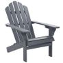 Garden Chair with Ottoman Wood Grey Image 6