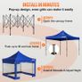 10 x 10 FT Pop Up Canopy Tent, Outdoor Patio Gazebo Tent with Removable Sidewalls and Wheeled Bag, UV Resistant Waterproof Instant Gazebo Shelter for Party, Garden, Backyard, White Image 4