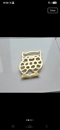 Vintage Solid Brass Owl Trivet Liffey Artefacts Ireland