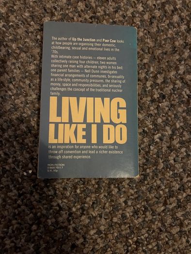 Nell Dunn Living Like I Do Vintage Paperback
