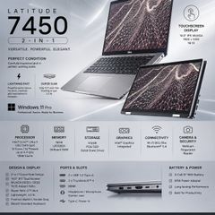 Dell latitude 2in1 touch 7450 ultra 5 16gb ddr5 512