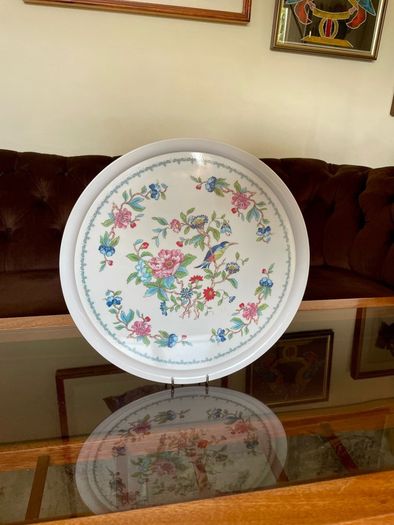 Vintage Aynsley Pembroke Melamine Serving Tray Birds & Floral Pattern English Cottage Decor