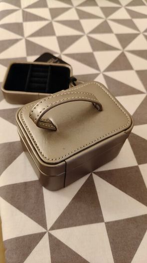 Jewelry Box Faux Leather Travel Size Double Compartments Mirror Tuscan designs
