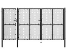 Garden Gate Steel 400x150 cm Black