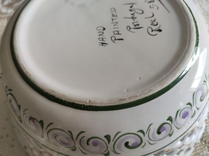 Vintage Hand-Painted Ceramic Fruit Bowl Made in Portugal