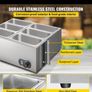1200w 6-pan Food Warmer Steam Table Steamer Electric Bain Marie Catering Kitchen Image 6