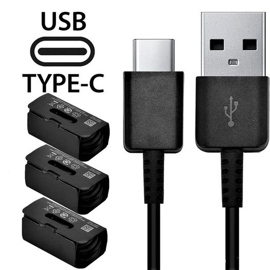 Brand New || Samsung Galaxy S8 S9 S10 S20 (USB-C) Fast Charger USB Cable || 1M Black or White Cable
