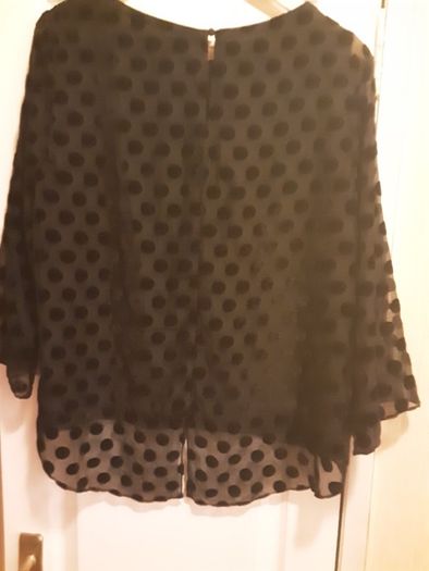 Laura Ashley  Elegant and Sophisticated Top, with a Spotted Pattern/Colour: Black  .. Size: 12 UK  40 EU/Price Drop