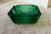 Vintage Green Glass Ashtray