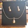 Vintage Zirconia Pearl Set of Necklace and Earrings Image 5