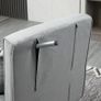 Suedette Adjustable Back Futon Sofa Chair - Grey Image 9