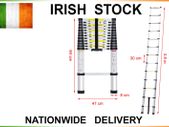 3.8m Aluminium Multi Purpose Telescopic Ladder Extendale Extension Steps New