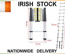 3.8m Aluminium Multi Purpose Telescopic Ladder Extendale Extension Steps New