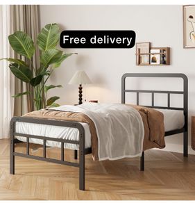 Single Bed Frame with Curved Headboard