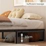 Small Double Bed Frame 120x190 cm Metal Platform Bed Small Double Steel Slat Support, Easy Assembly, Noise Free, No Box Spring Needed, 36cm High, Black Image 3