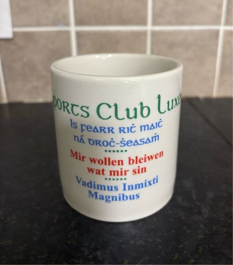 Vintage Carrigaline Pottery Luxembourg GAA Mug