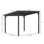 3 x 3(m) Metal Pergola with UPF 50+ and Waterproof Polycarbonate Roof, Wall-Mounted or Free Standing Garden Gazebo, Wind-resistant Outdoor Sun Shade, Dark Grey Image 2