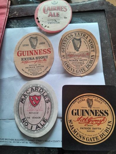 vintage Guinness labels