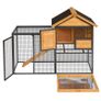 Rabbit Hutch Guinea Pig Hutch Wood-metal Elevated Guinea Pig House Pet Bunny Cage for Outdoor 122 x 63 x 92cm Light Yellow Image 9