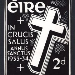 1933 Ireland Holy Year enlarged photo essay unaccepted design of Holy Year 2d. Measured 112mm X 136mm