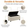 Rectangular Ottoman Polyester Storage box and Entryway Bench, Foot stool, Beige, 42 x 91 x 43 cm W x D x H Image 5