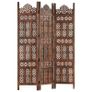 Hand carved 3-Panel Room Divider Brown 120x165 cm Solid Mango Wood Image 10