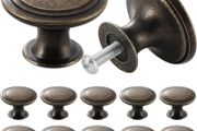 NEW SALE | 24PCS Vintage Cabinet Knobs, Chic Drawer Knobs, Antique Brass Kitchen Cupboard Handles, 30mm Round Furniture Door Knobs