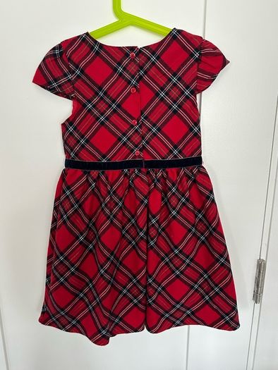 Elegant red plaid dress for a girl, 122cm, 6-7 years