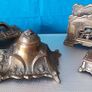 Rare 4 Desk Set Patinated Brass - Germany, c. 1900-1915 Image 2