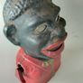 Piggy Bank Cast Iron Jolly Man negro Money Box Image 3