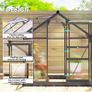 New.  6 x 6ft Polycarbonate Greenhouse, Large Walk-In Green House with Slide Door and Window (Free Delivery) Image 2
