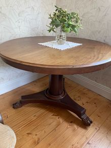 Antique Round Pedestal Dining Table