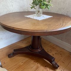 Antique Round Pedestal Dining Table