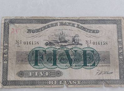 1942 five pound Northern bank note