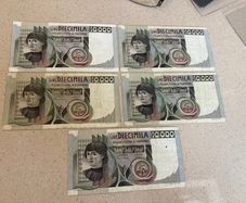 Italy 10,000 Lire Del Castagno 9 Euro Each