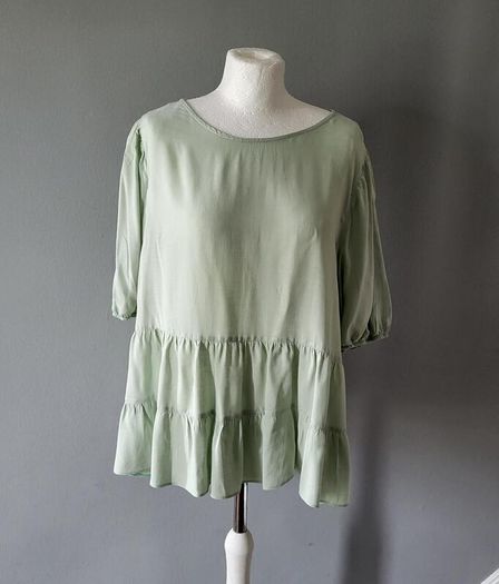 Primark green peplum top, Size 18