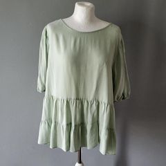 Primark green peplum top, Size 18