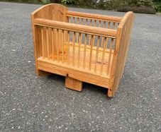 Handmade wooden dolls cot